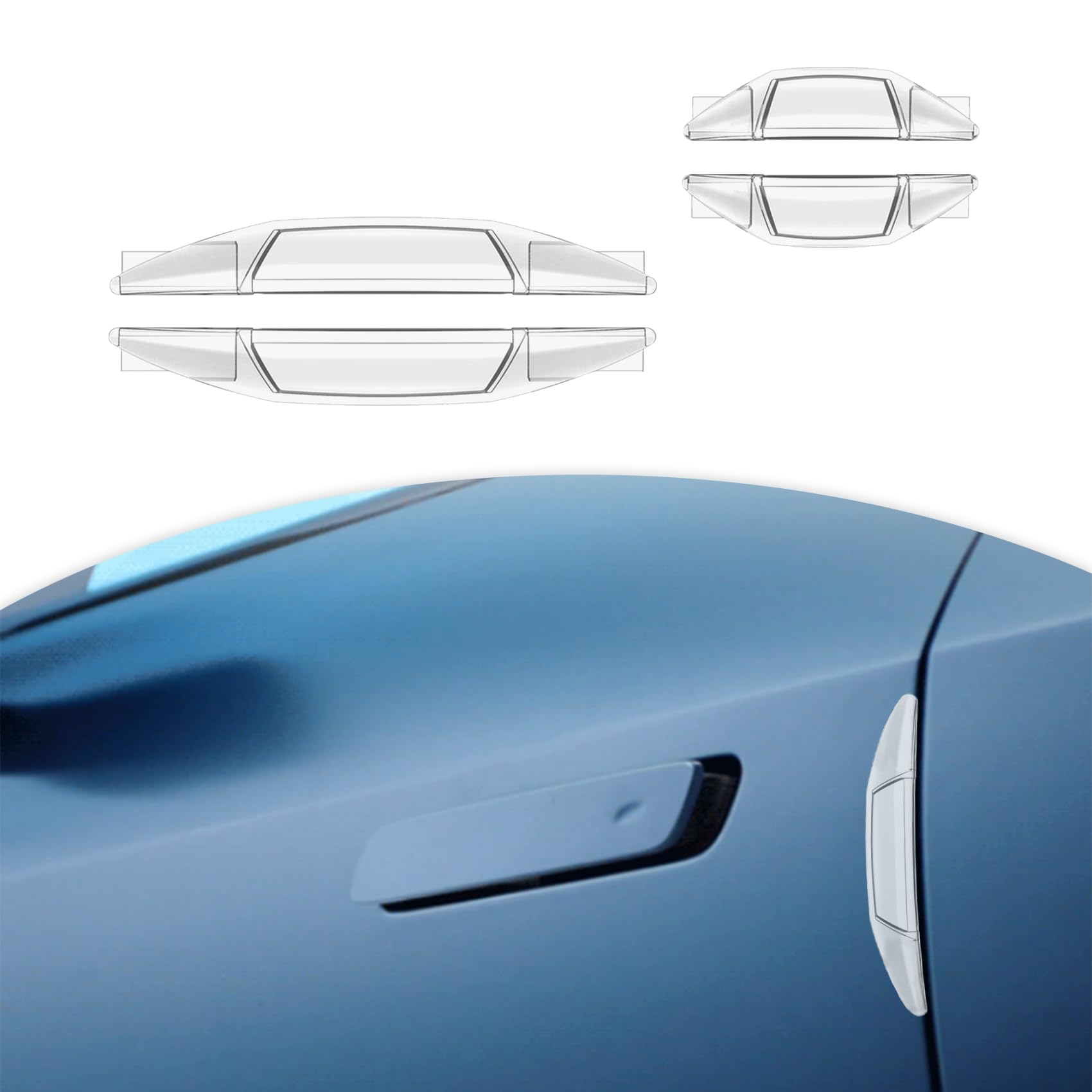 4PCS Car Door Edge Guards, Bumper Guards for Cars, Car Door Anti-Collision Strip, Universal Self-Adhesive Car Door Protector Car Accessories Compatible with Car Side Door Edge Protector (Transparent)