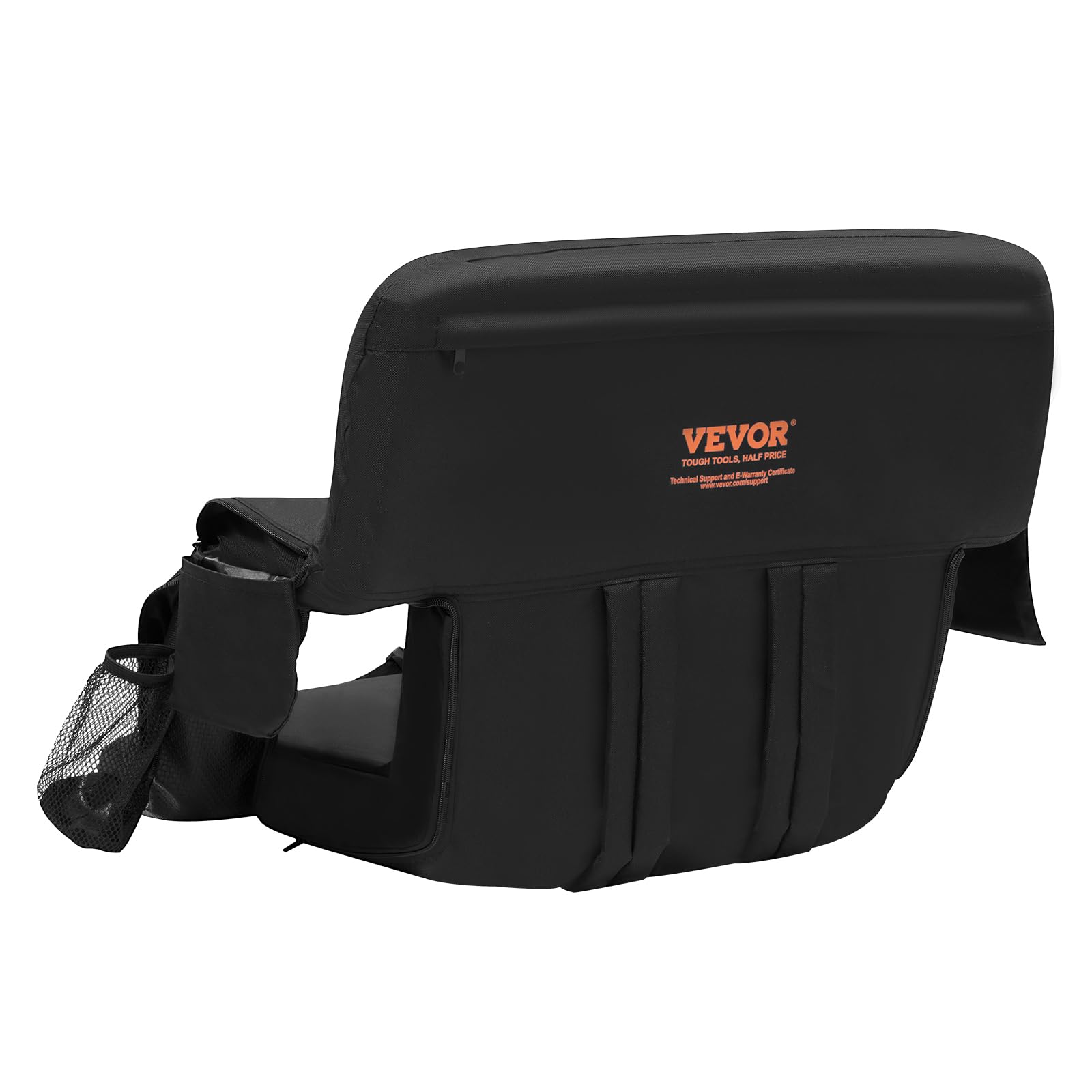 VEVOR Asiento Portátil Plegable de Estadio con Doble Calefacción y Soporte para la Espalda con Calefacción de 3 Niveles, con Portavasos con Bolsillo con Gancho, para Eventos Deportivos, Conciertos