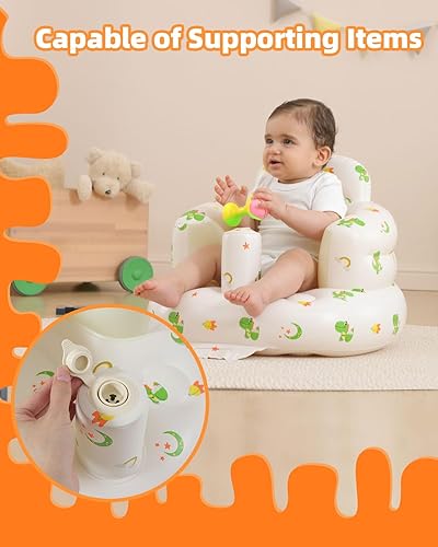 Miniatura 3 de Asiento de bebé inflable para bebés de 3 a 36 meses, silla de bebé con bomba de aire integrada, asiento de piso para bebé, asiento de Bumbo para