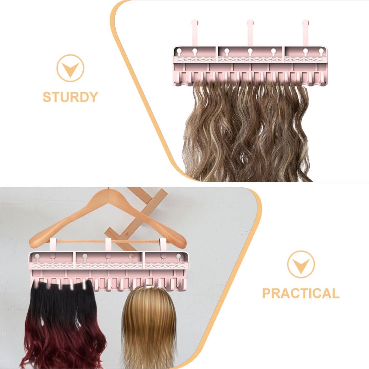 Healvian Supporto Strato Multi e in per Rosa Silicone Chioma Extension Organizzare Prevenire Deformazioni di Parrucche e Accessori per Salone e Casa