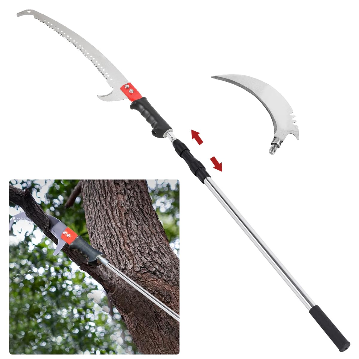 HASTHIP® Telescopic Manual Pruning Saw 9.8ft Extendable Stainless Steel Pole Saw Curved Hooked Blade Pruner Branch Trimmer for High Thick Branches Trimming (B0DBPCGH2P) Amazon Price History, Amazon Price Tracker
