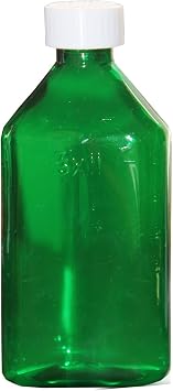 Pharmacy Oval Bottle Green 2 oz with CR Caps Included Qty. 25 - Prescription Pharmacy Bottle, Pharmacy Container, Prescription Plastic Container by Sponix