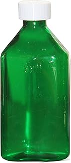 Pharmacy Oval Bottle Green 2 oz with CR Caps Included (Qty. 25) - Prescription Pharmacy Bottle, Pharmacy Container, Prescription Plastic Container by Sponix