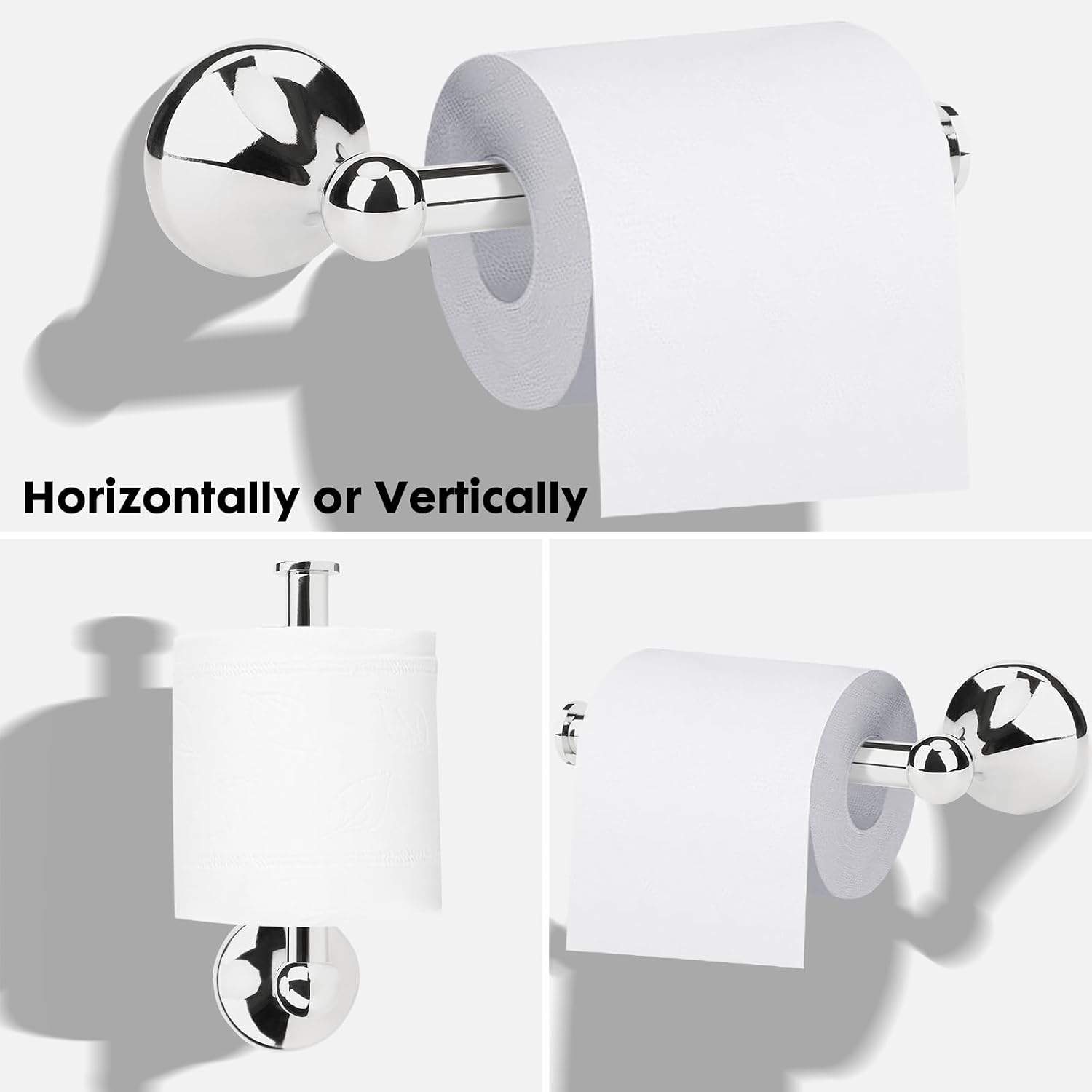 Toilet Paper Holder and Towel Ring for Bathroom Chrome | Bathroom hardware Accessories Set,Wall Mounted,Toilet Tissue Roll Holder and Hand Towel Holder,Stainless Steel