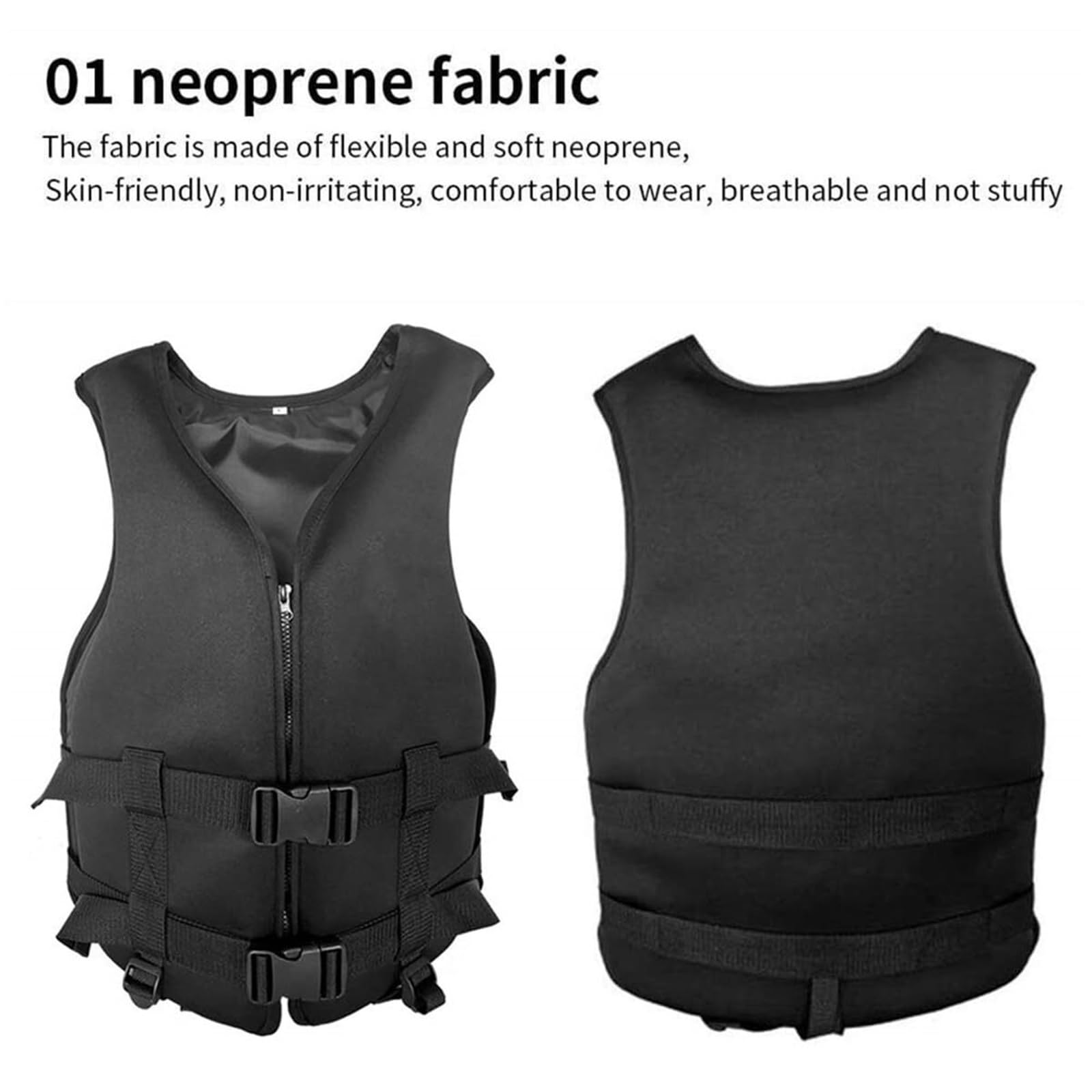 Float Jacket Adult Breathable Neoprene Buoyancy Float Jacket Summer Diving Swimming Water Sports Boating Fishing Kajaking Surfing Canoeing Rafting Outdoor Safety Gear for Men Women