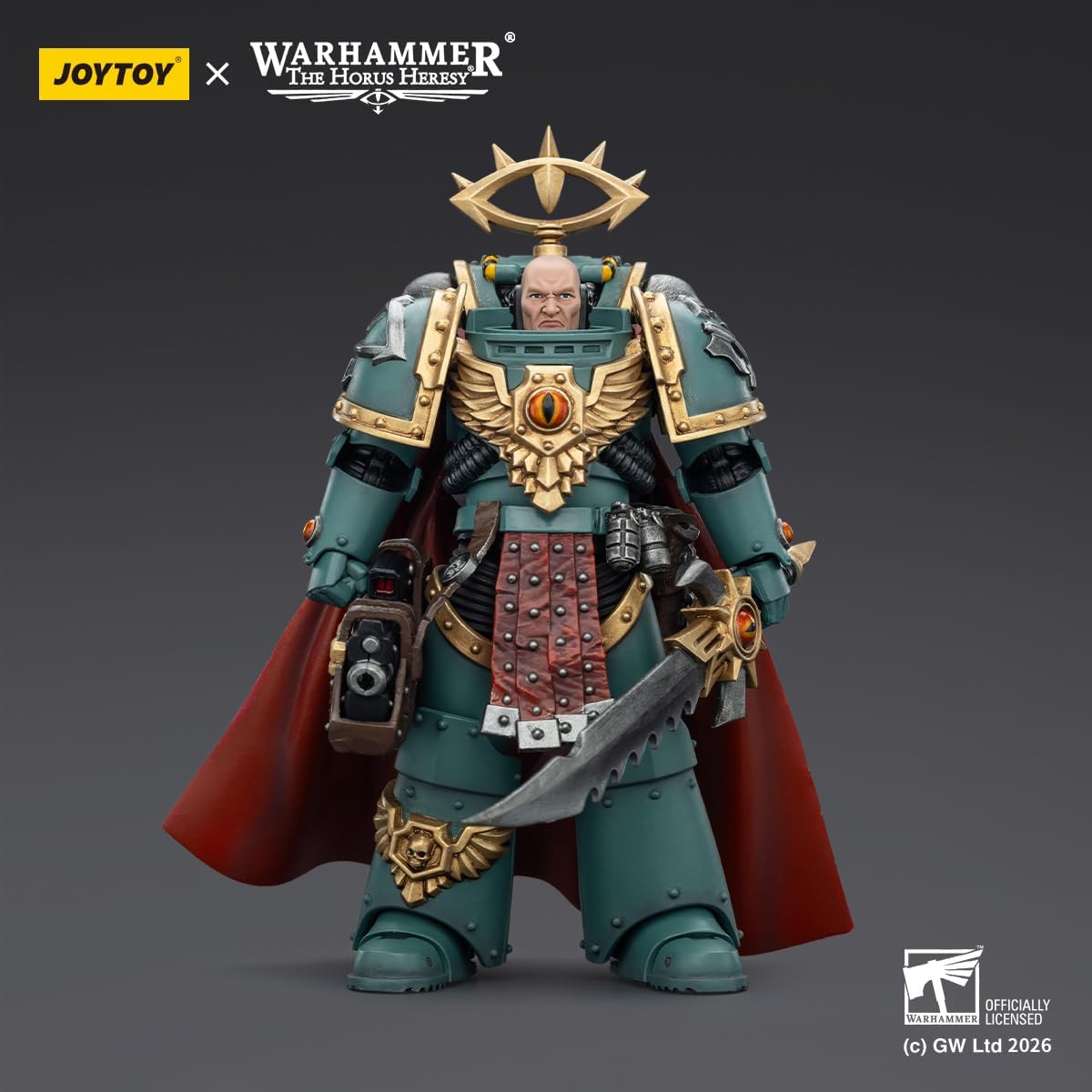 JOYTOY Warhammer 40K Sons of Horus 1/18 Action Figures Sons of Horus Tybalt MARR Captain of The 18th Company Model Collection image 2