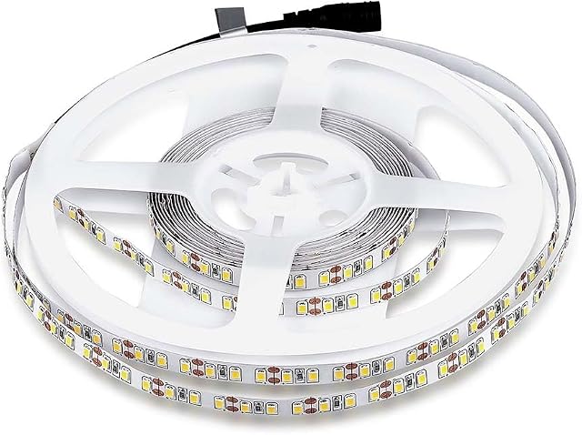 V-TAC Striscia Led da Interno SMD 3528 8W - 5 Metri - Striscia LED Adesiva per Casa, Cucina, Camera, Ambienti Interni - Luce Bianca Calda 3000k - Strisce LED Luminosità 800 Lumen - Alimentata 12V