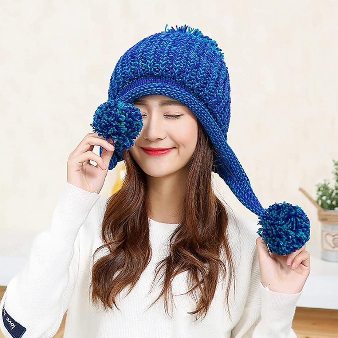 Buy Women Winter Peruvian Cover Ears Beanie Hat Ear Flaps Sherpa