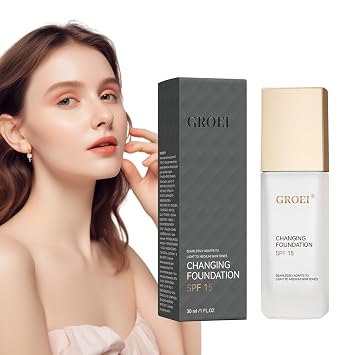 Color Changing Foundation Makeup, Magical Color Changing Foundation with SPF15, Even Skin Tone BB Cream Makeup Base Concealer, Lightweight, Moisturizes for All Skin (2PCS)