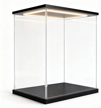 Acrylic Display Case with LED Light, Clear Showcase Box 16x14x10inLxWxH