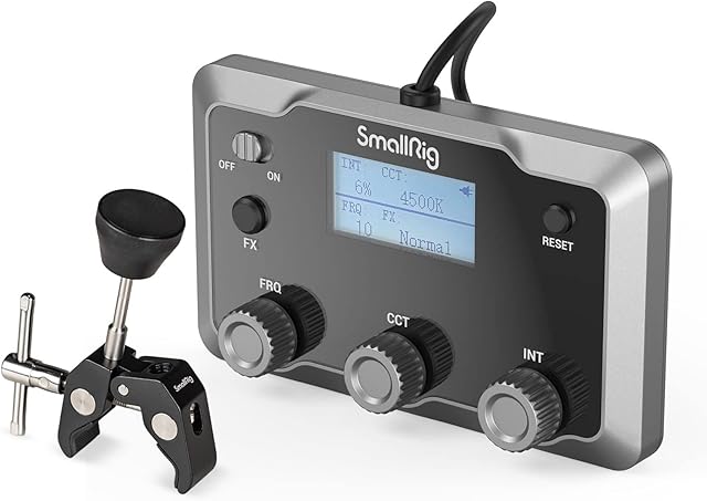 SMALLRIG Panel sterowania do lampy wideo LED RC 350 / RC 450 COB z 2-calowym wyświetlaczem LCD, mocującym magicznym ramieniem do przesyłania strumieniowego na żywo, nagrywaniem wideo - 3980