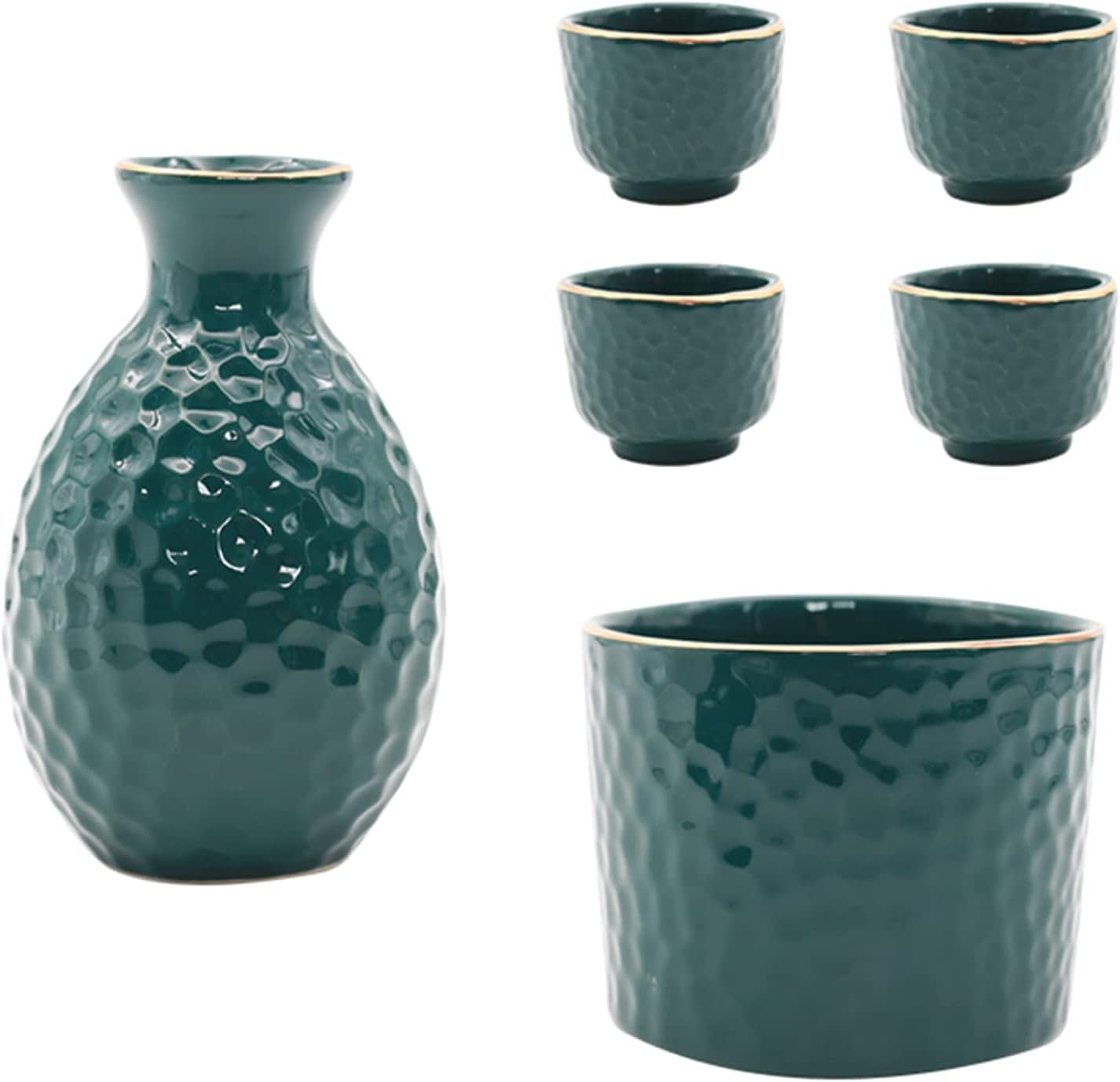 Zestaw Do Sake Japoński Zestaw Do Sake Z Podgrzewaczem I Kubkami Do Sake Tradycyjny Kubek Do Sake Karafka Do Serwowania Porcelana Ceramika Wyroby Ceramiczne Kieliszki Do Wina 6 Szklanek, 4 Szklanki,