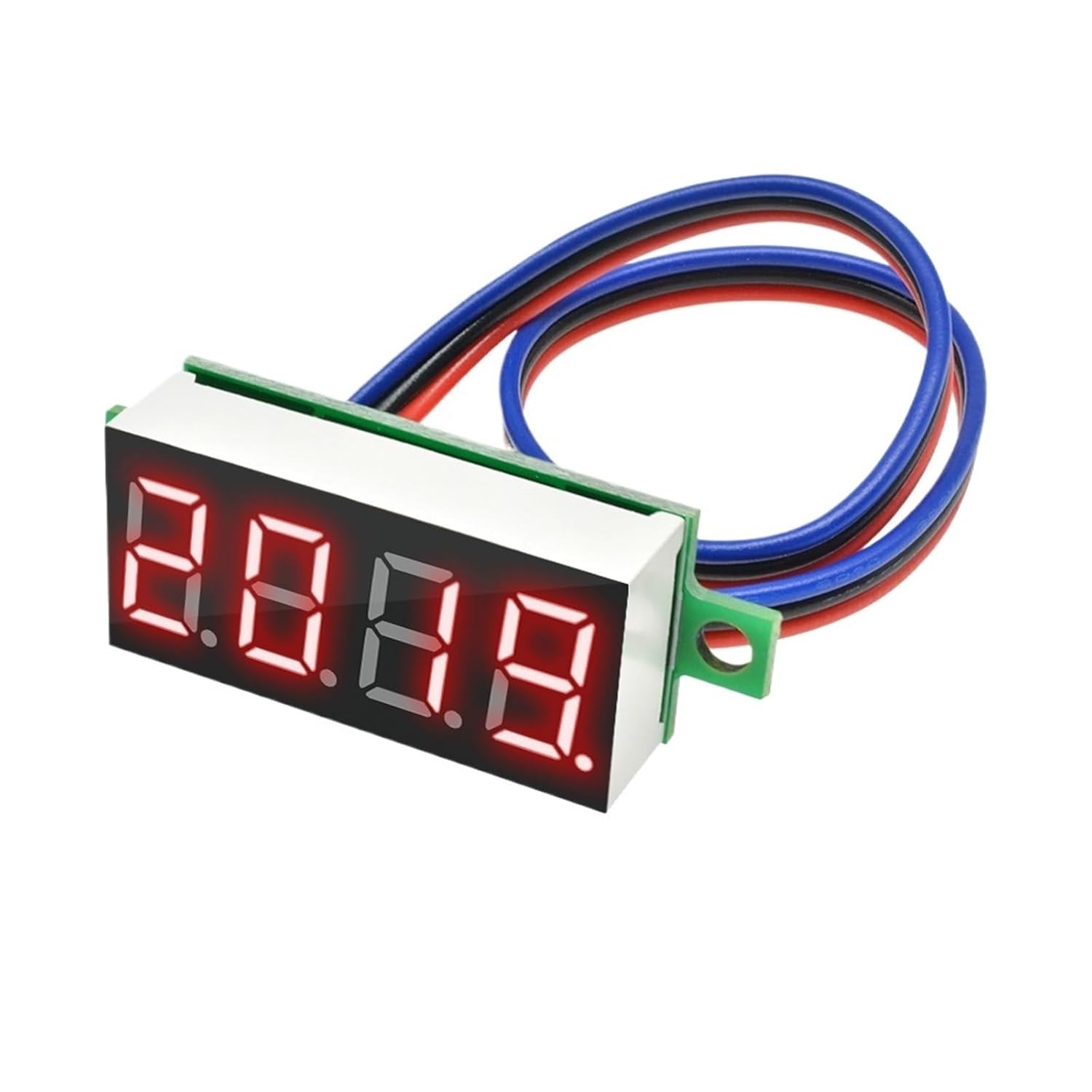 DC 0-100V 4 Bits Mini Digital Voltmeter Digital Display LED Panel 0.36 inch Three Wires Electric Voltage Meter Tester with Shell(Red)
