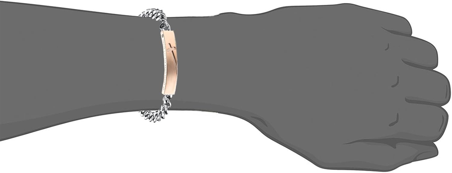 OIDEA 2 PCS Couple's Stainless Steel thank you for being beside me”Cross Bracelet for Anniversy Wedding