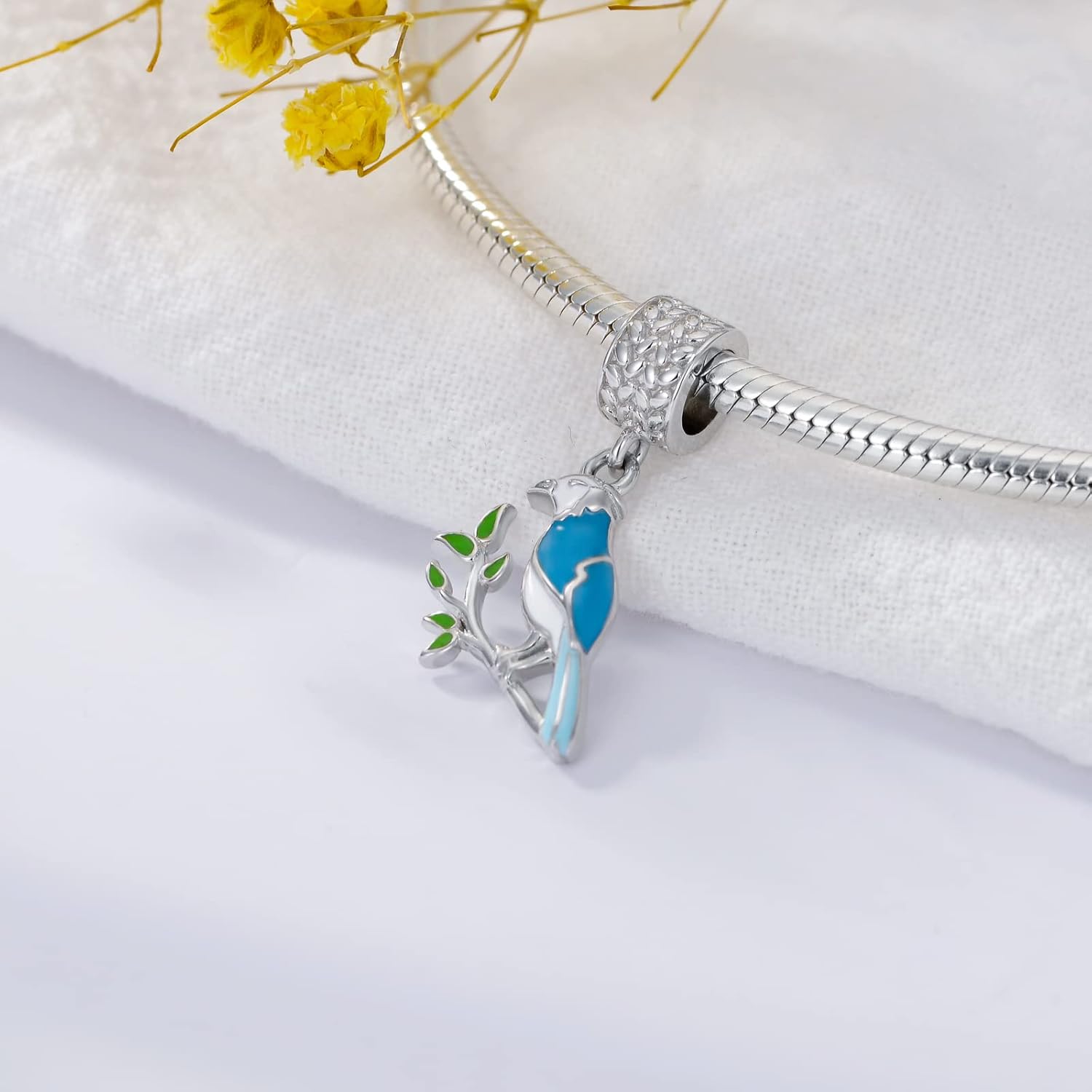 LONAGO Charms for Bracelets 925 Sterling Silver Red Cardinal/Phoenix/Blue Jay/Hummingbird Animal Dangle Charm Bird Bead Fit Bracelet Our Love Never Dies Gifts for Women Mom