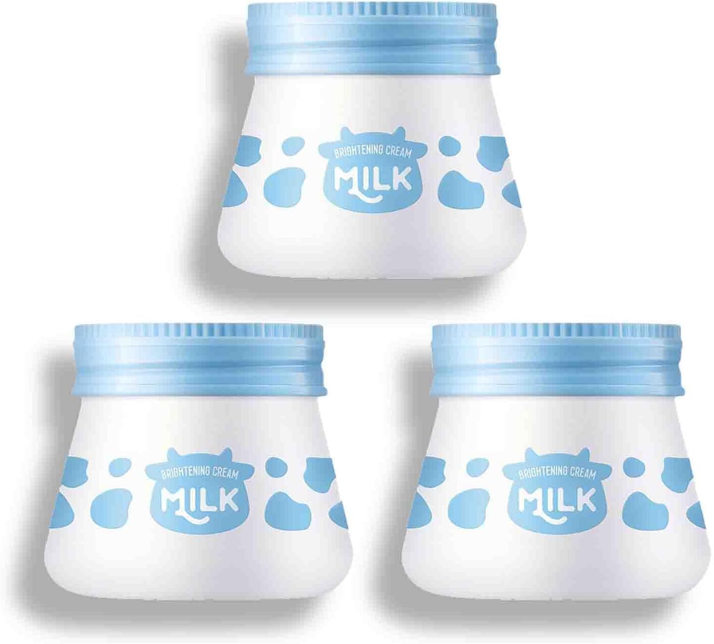 Milk Skin Cream Face Moisturizing Hydrating Brightening Nourishing Cream, Milk Brightening Creams, Soothing Brighten & Plump Skin, Anti Aging & Wrinkle Facial Cream, 55g (3pcs)