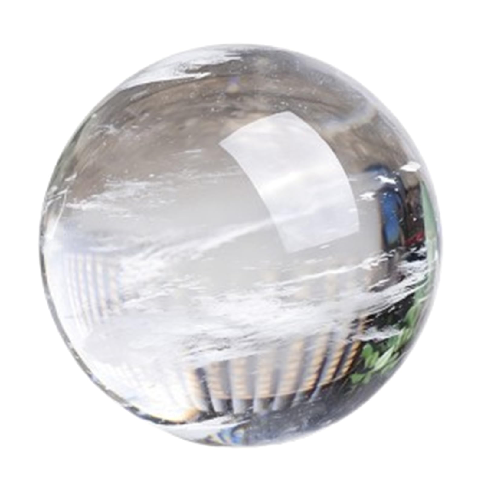 NHDVDVAV Large Smelting White Quartz Feng Shui Sphere Home Decoration Ball Positive Energy Scrying Orb with Stand for Divination and Photography,6.3"(16cm)