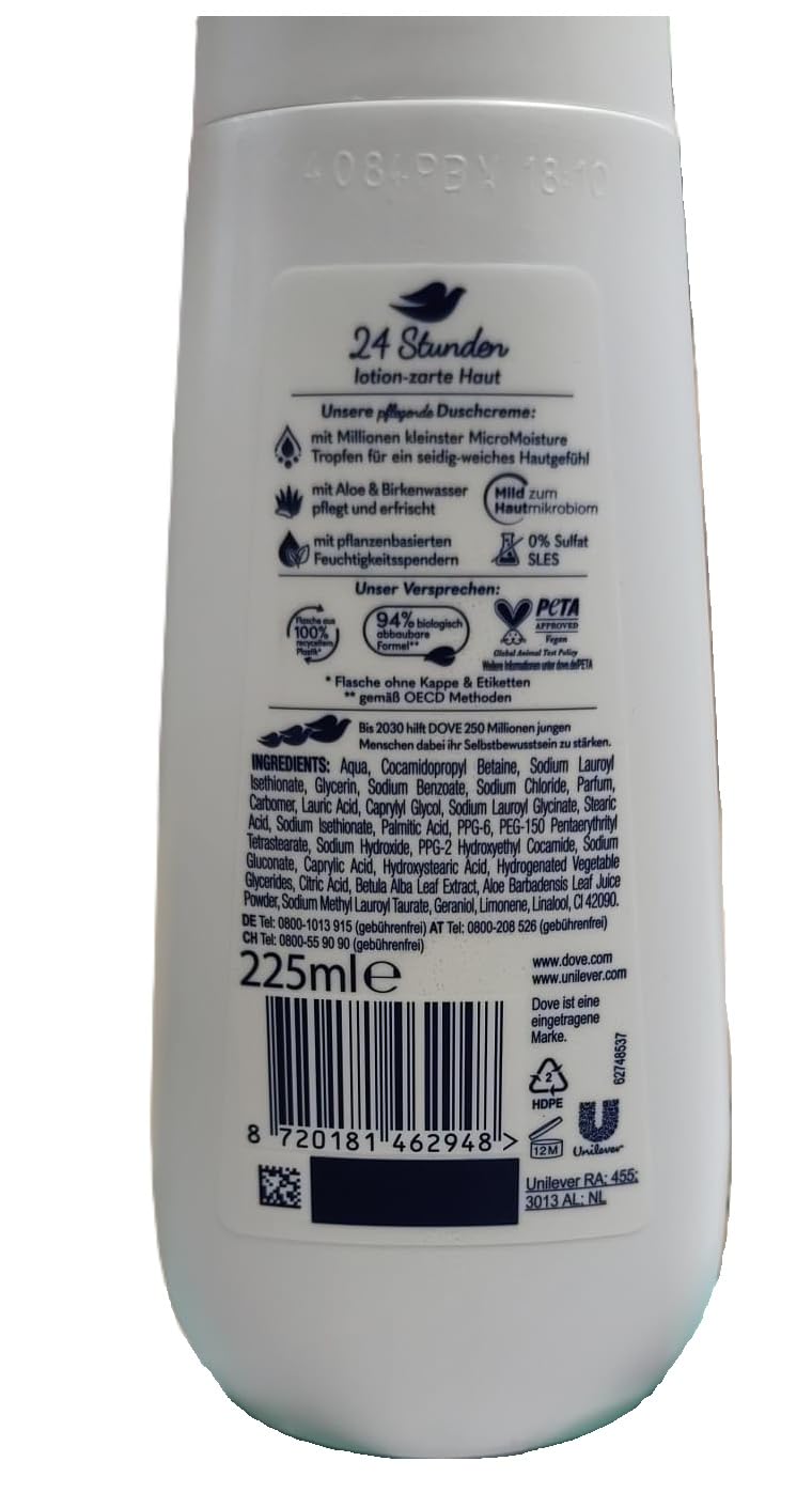 6er Pack - Dove Advanced Care Duschcreme mit Aloe und Birkenwasser - Hydra  Pflege - 225ml : Amazon.de: Kosmetik