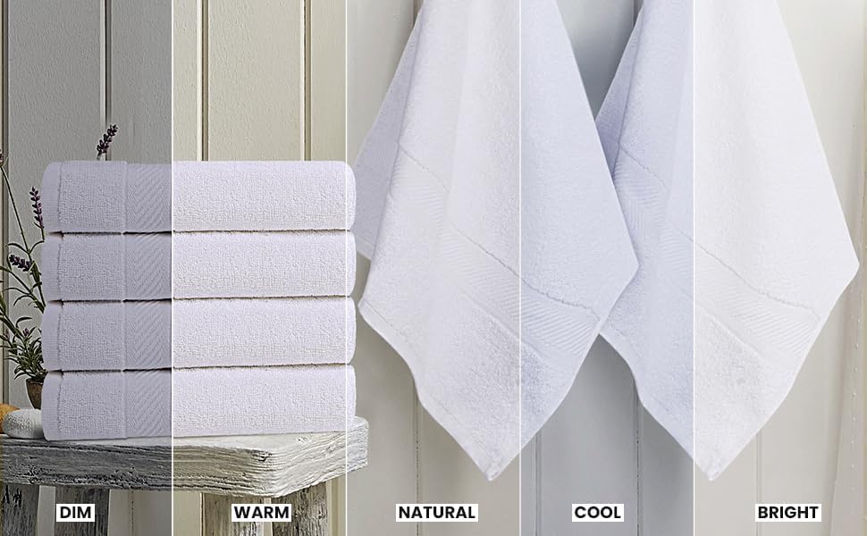 Image of Utopia Towels 6 Pack Medium Bath Towel Set, 24 by 48 Inches, 500 GSM 100% Ring Spun Cotton, Lightweight and Highly Absorbent Quick Drying Premium Towels for Hotel, Spa and Bathroom, White