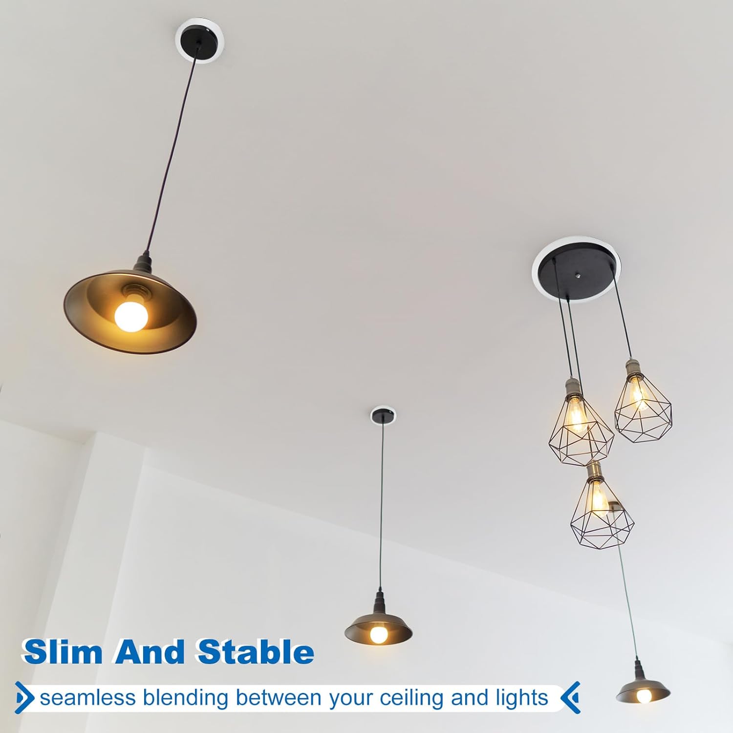 PATIKIL 4 Packs Home Lighting Ceiling Medallions 3.98" ID and 5.51" OD, Metal Flat Round Goof Plate Cover Ring Decorative Trim for Hanging Pendant Lights Recessed Can Lighting, Chrome