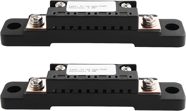 OTOTEC 2Pcs 75mV FL-2C 50A Shunt 0.5% Measuring Resistor Current Measurement Shunt Ampere Shunt Resistor Panel Meter Current Tester for Digital Ammeter