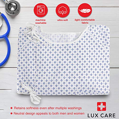 LUXCARE Comfortable Hospital Gowns for Men and Women [6 Pack] Unisex Patient Medical Gowns Fits All Sizes up to 2XL, Easy-on Hospital Gown for Elderly, Hospice, Home Care, Labor and Delivery - Thumbnail 5