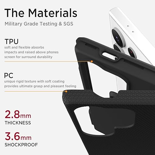 Miniatura 5 de Miimall Funda delgada para Samsung Galaxy S24 Ultra mate, doble capa de policarbonato resistente y TPU 10 pies militares a prueba de caídas