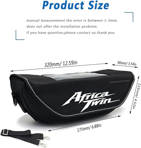 Miniatura 6 de Willis Bolsa para manillar de motocicleta de aventura CRF 1100 L CRF1000L ADV, impermeable y a prueba de polvo, bolsa de almacenamiento para