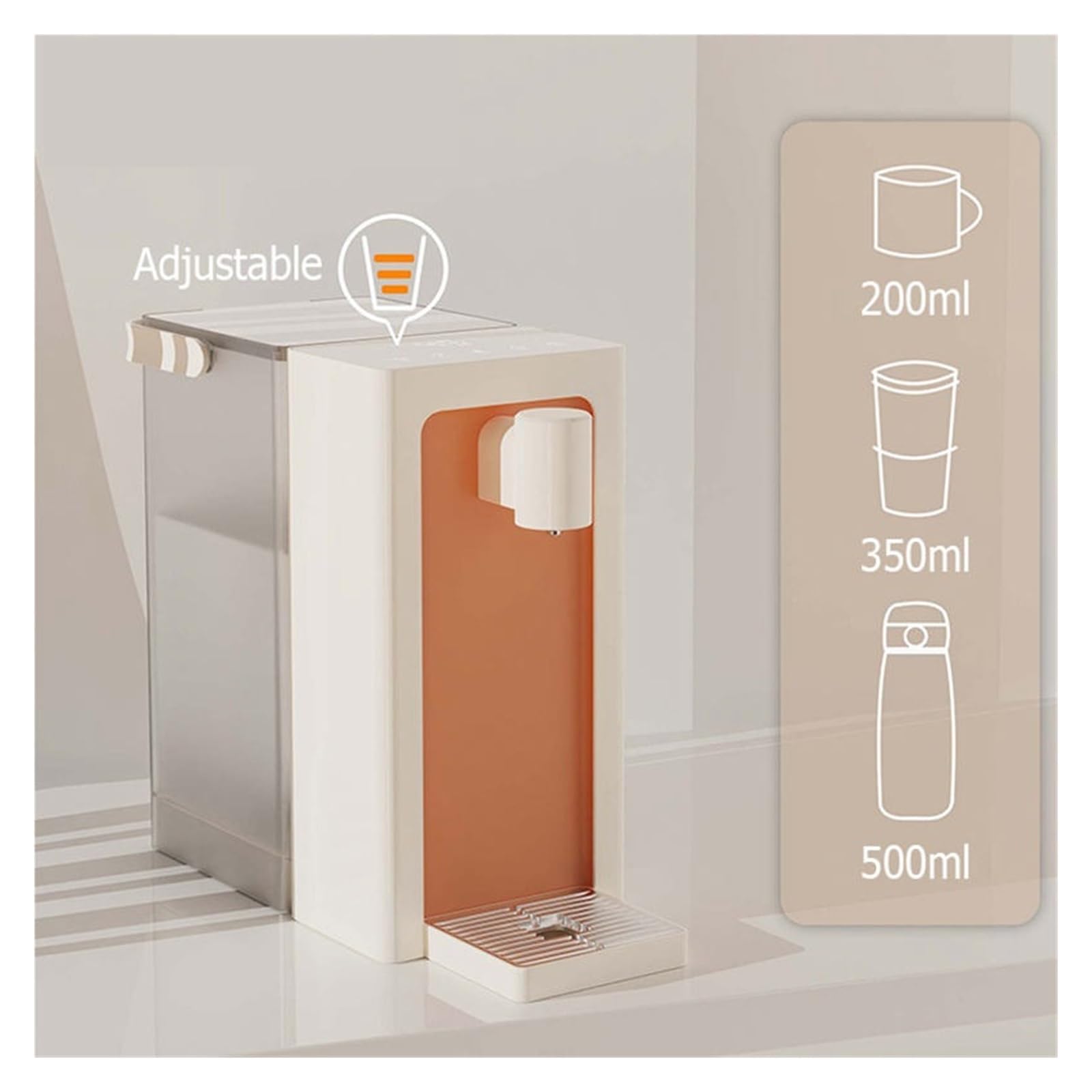 Erogatore istantaneo di acqua calda Distributore D'acqua Istantaneo Serbatoio Dell'acqua Antibatterico Da 3 Litri(Oranje)