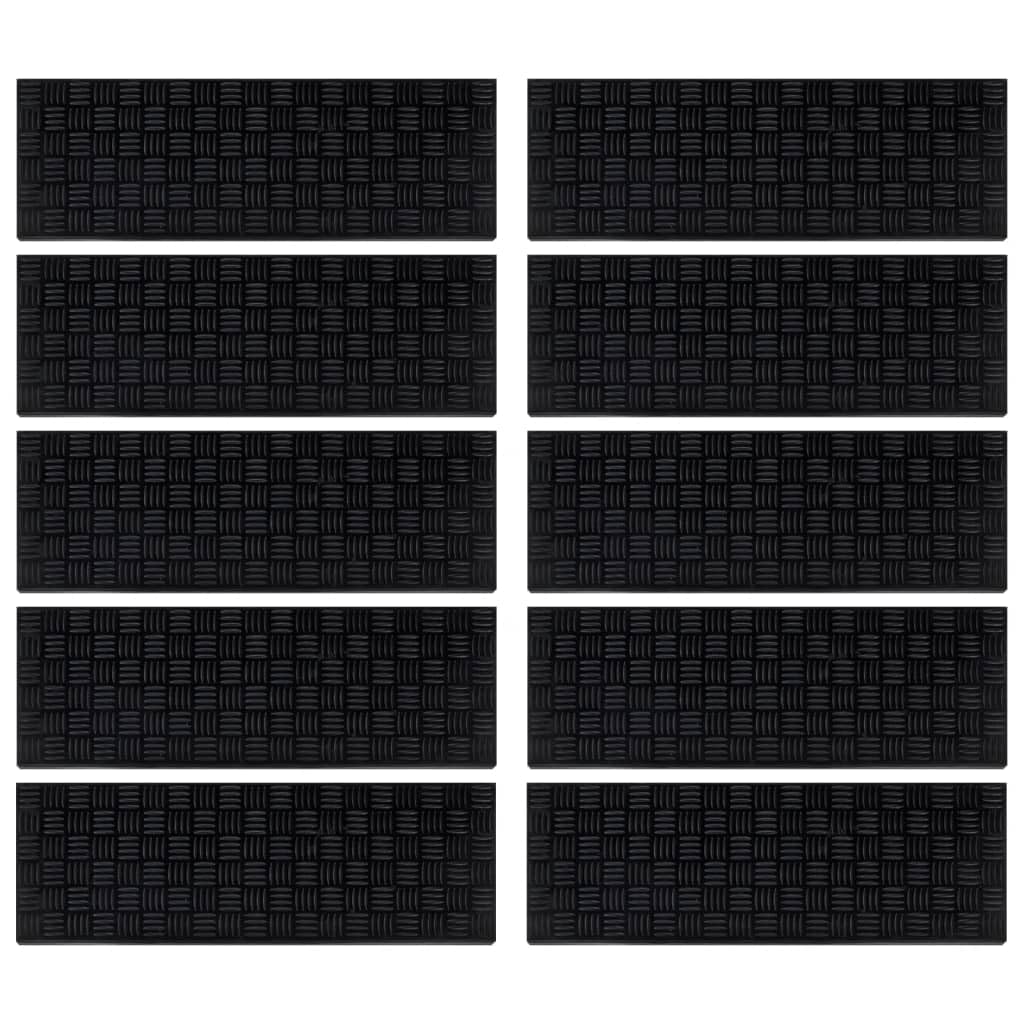 Alfombrillas para escalones, 10 unidades, 25 x 75 cm, goma antideslizante, autoadhesiva, para escaleras de madera, escaleras de piedra, con protección contra pisadas y ruido, seguridad para