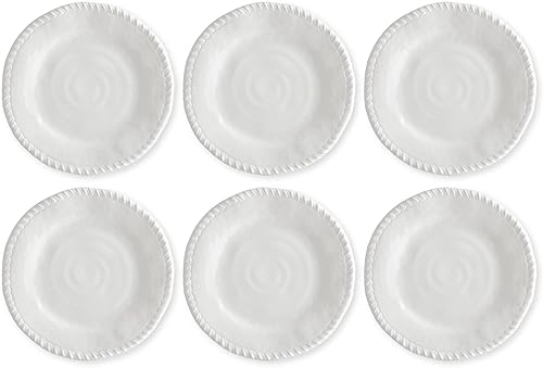 UP ware - Juego de 6 platos de ensalada de melamina, sin BPA, aptos para lavavajillas, platos de ensalada para risotto, pasta y ensalada, platos de