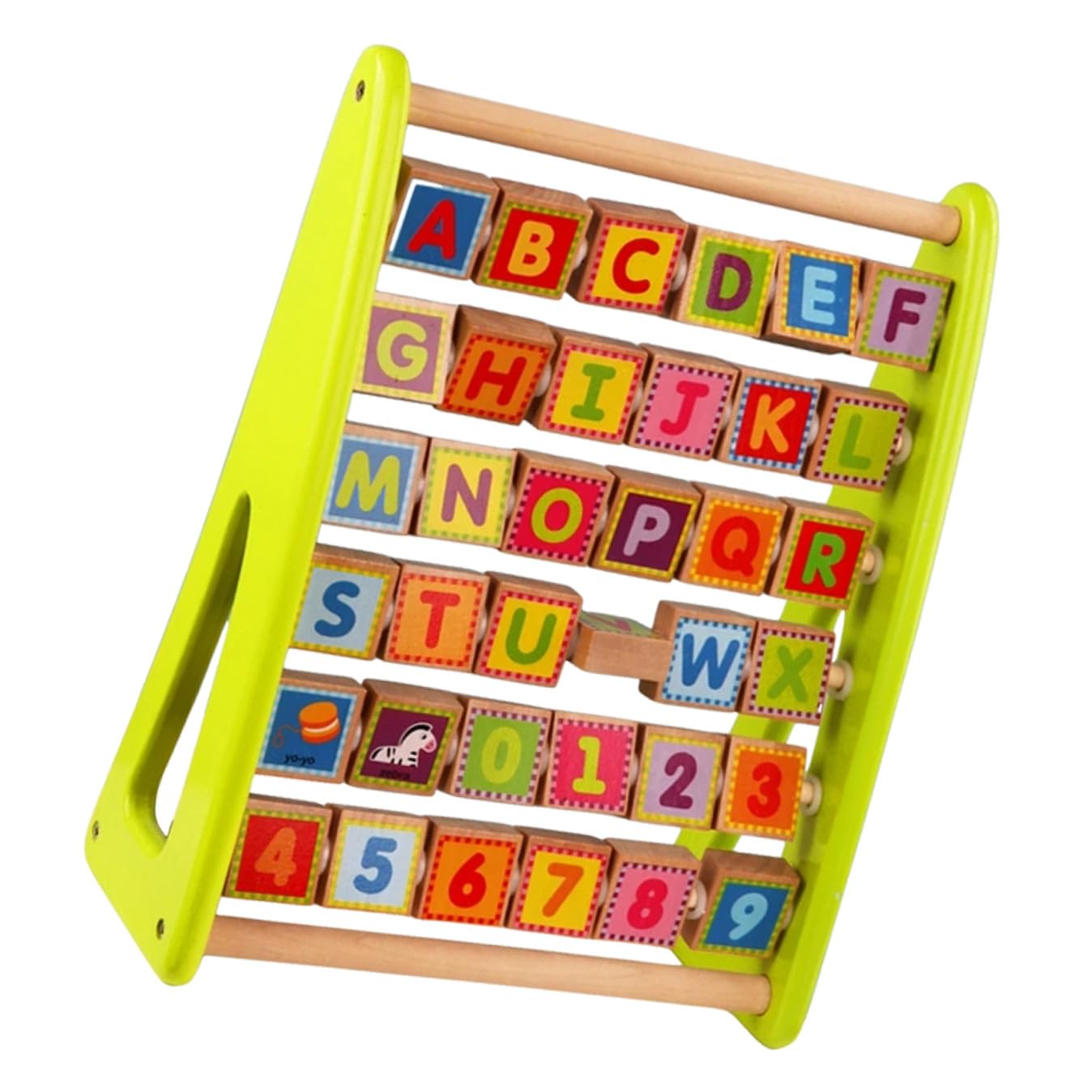 UKCOCO Tablero de Madera Alfabeto y Números para Niños, Juguete Educativo Seguro y Duradero, Adecuado para Aprendizaje Temprano en Casa o Escuela