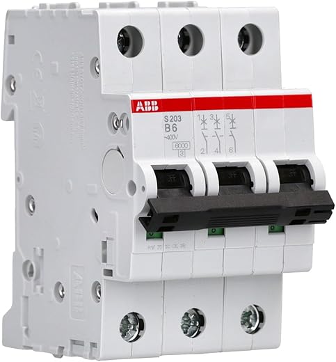 ABB S200 MCB Leitungsschutzschalter Typ C, 3-polig 16A 400V, Abschaltvermögen 6 kA System Pro M Compact (Packung mit 2)