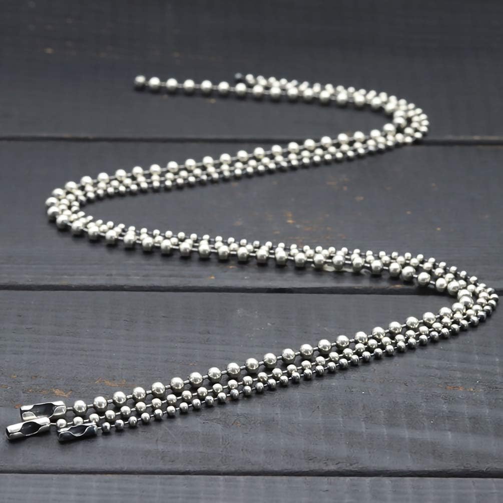 Tiparts 30 Feet Stainless Steel Ball Chains Necklace with 20pcs Connectors Clasps,Silver Bead Chain Sets (Chain Width 3mm+20pcs connectors)