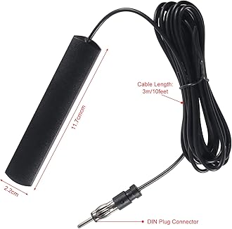 Car Antenna FM AM Radio Antenna Adhesive Mount Hidden Patch Antenna for Vehicle Truck SUV Stereo in Dash Head Unit Audio HD Radio Tuner Amplifier