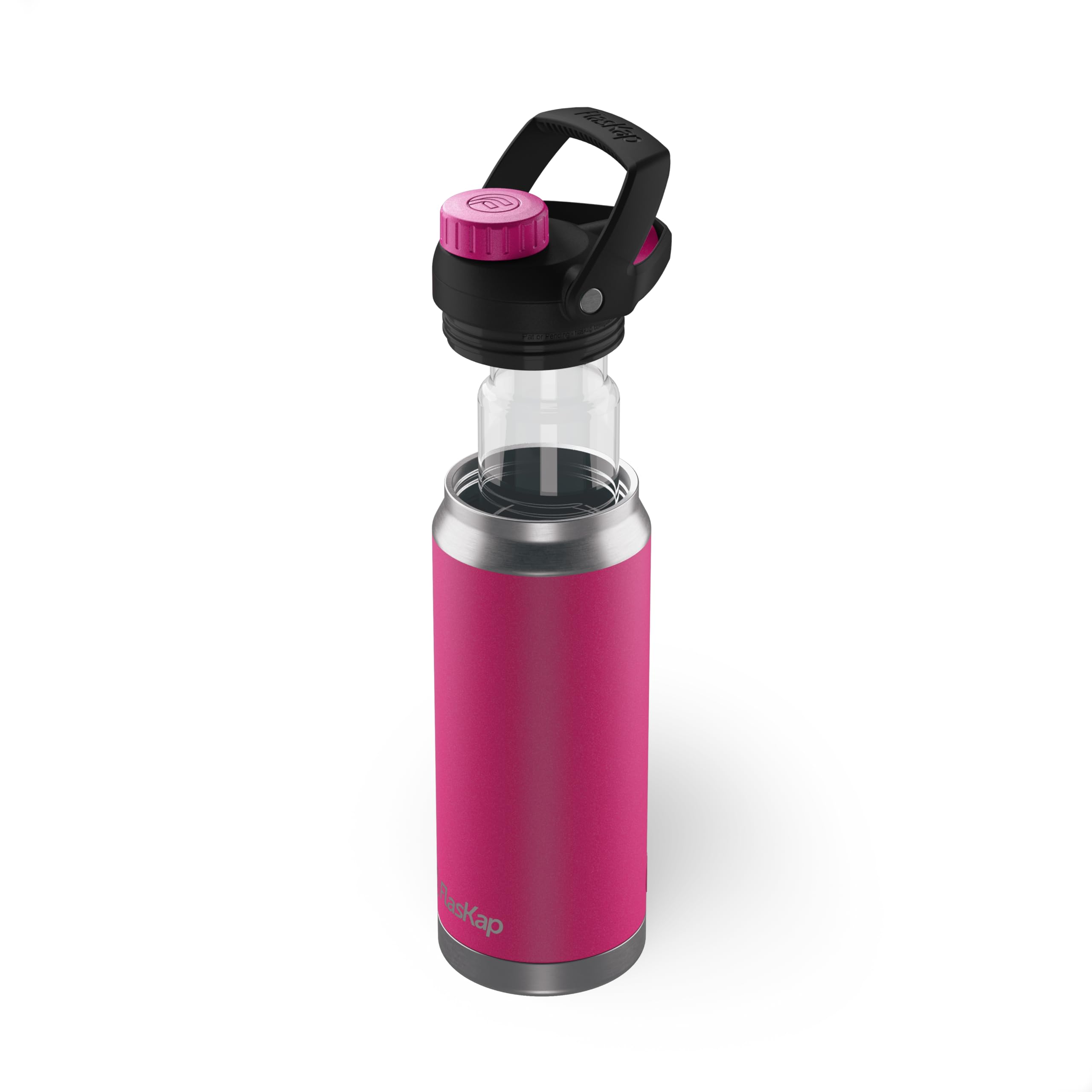 Flaskap FreePour System: 6oz Tumbler Attachment and 26oz Bottle, Removable Well Mixed Drink Tumbler, Leak Proof Lid, Tumbler Attachment and Water Bottle