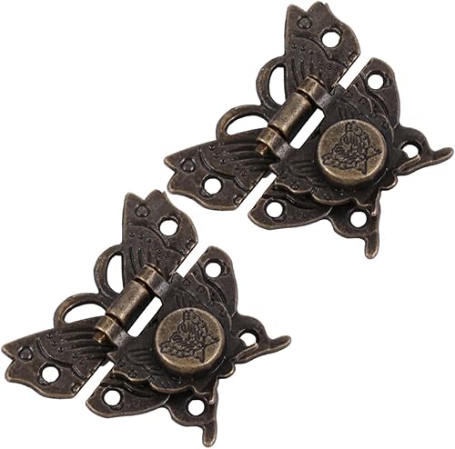 DOITOOL Cerradura de mariposa con gancho oculto, caja de herramientas, cerradura de caja de herramientas, cerradura antigua, cerradura decorativa,