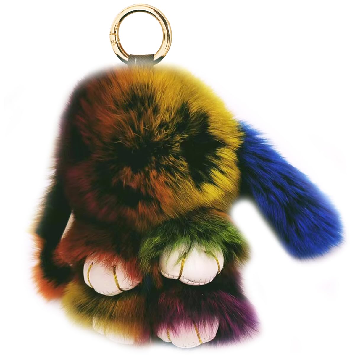 jtkdxqs Mini Bunny Keychain Artificial Rabbit Fur Plush Fluffy Key Ring Car charm for Women