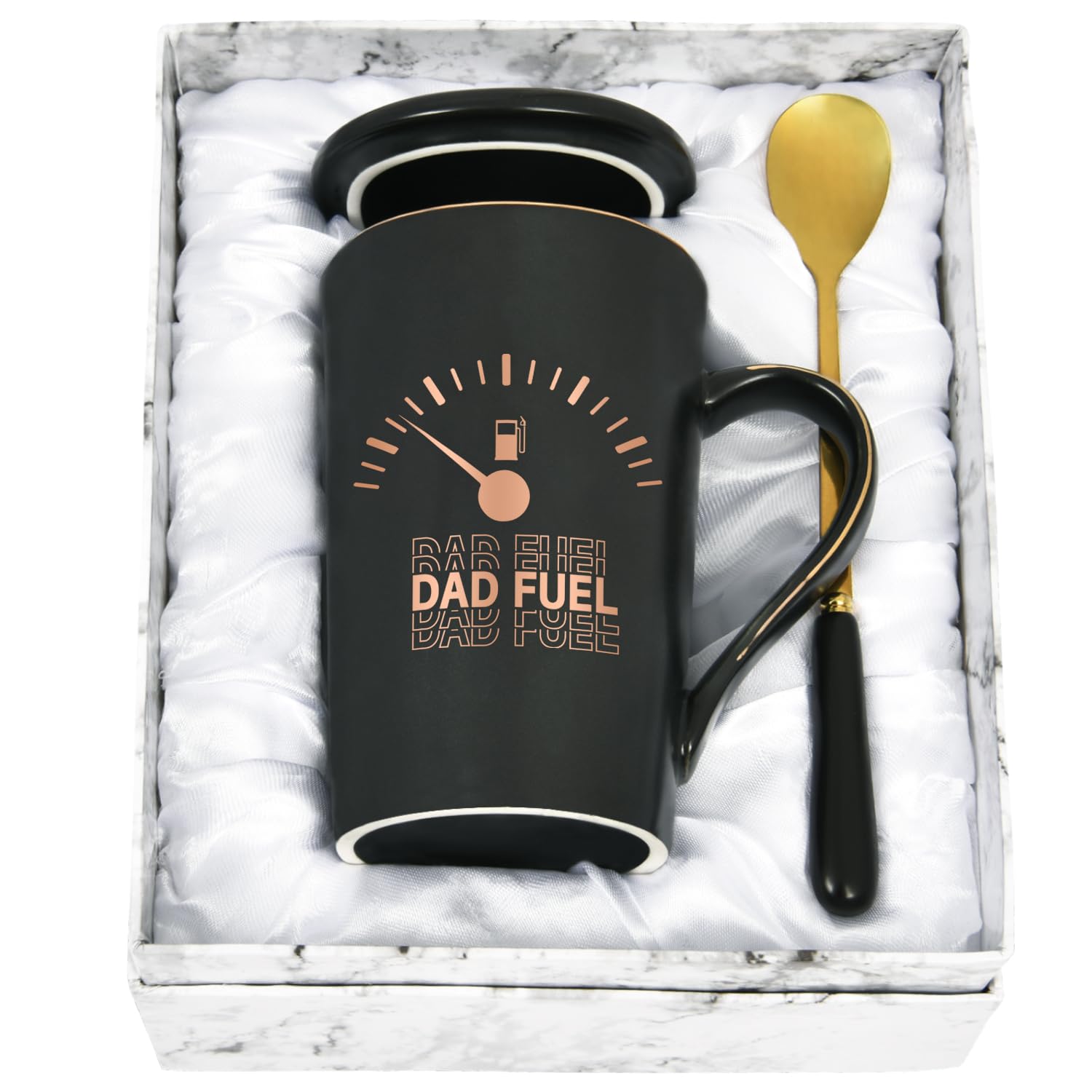 Joymaking Dad Fuel Coffee Mug Gifts from Daughter Son Father's Day Birthday Christmas Gifts Dad Mug, 14 oz Black