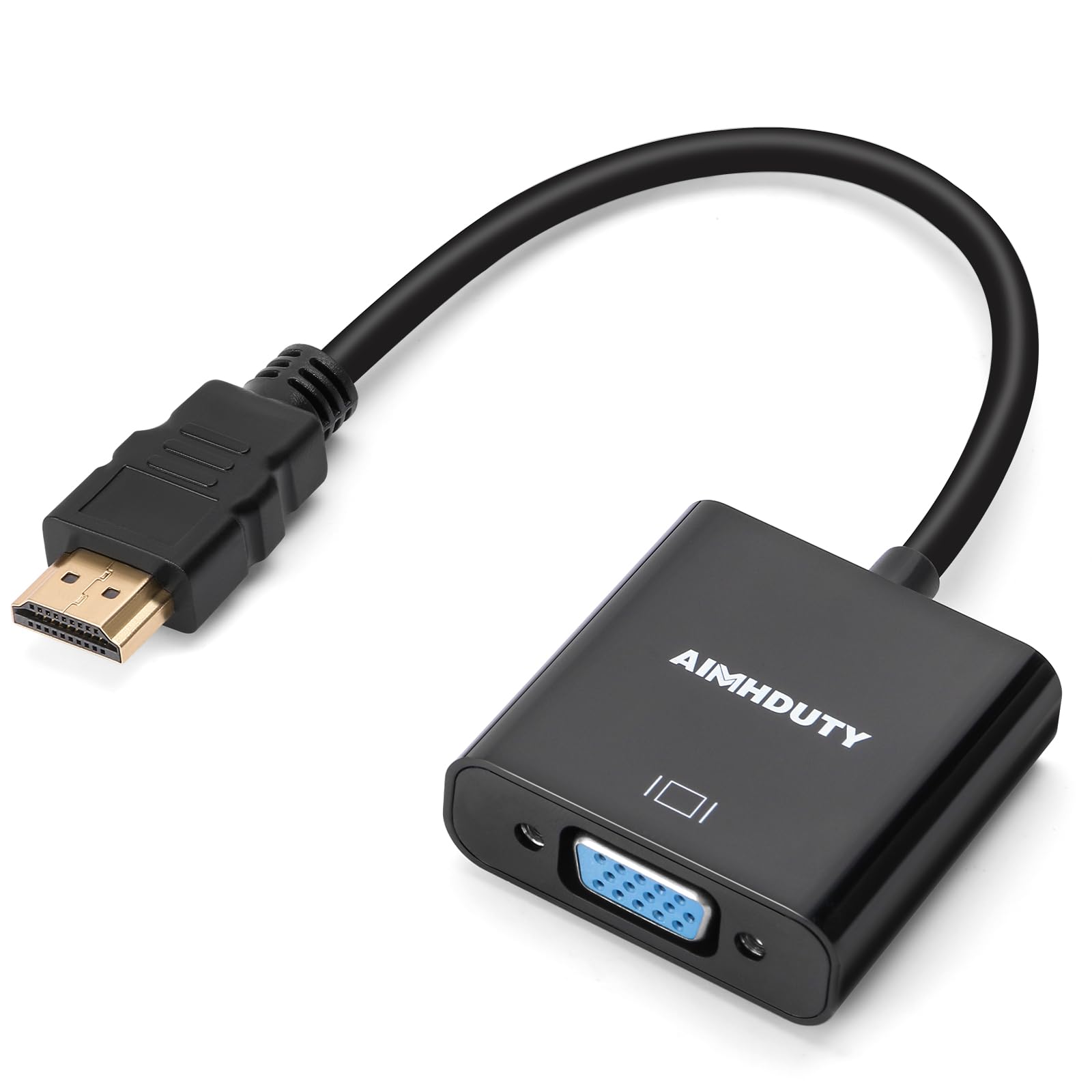 HDMI to VGA Adapter Male to Female Converter, Compatible for Xbox, Computer, Desktop, Laptop, PC, Monitor, Projector, HDTV, Chromebook, Raspberry Pi, Roku and More