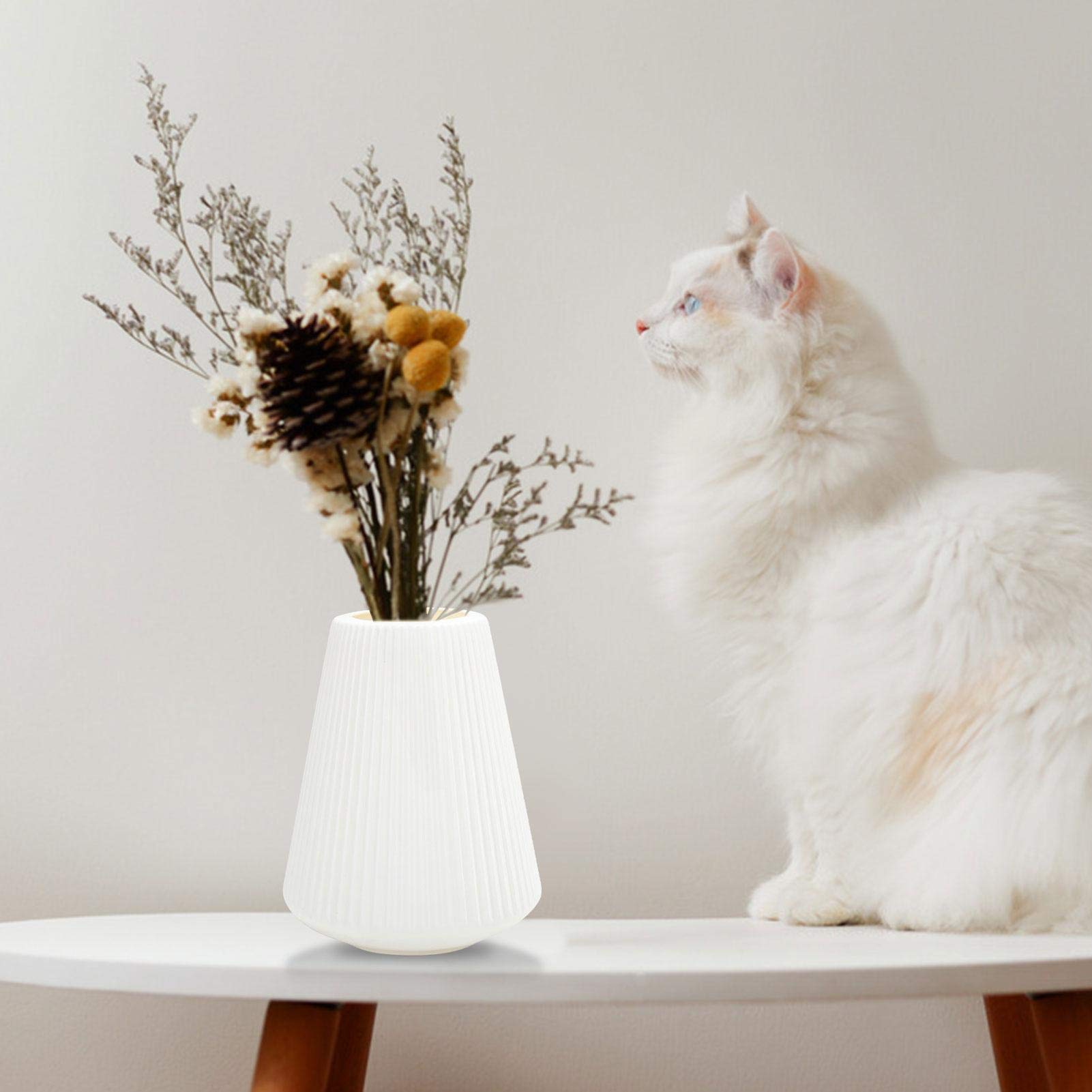 Unzerbrechliche Blumenvase Aus PE-Kunststoff – Kleine Weiße Vase, Modern & Langlebig Für Home Decor