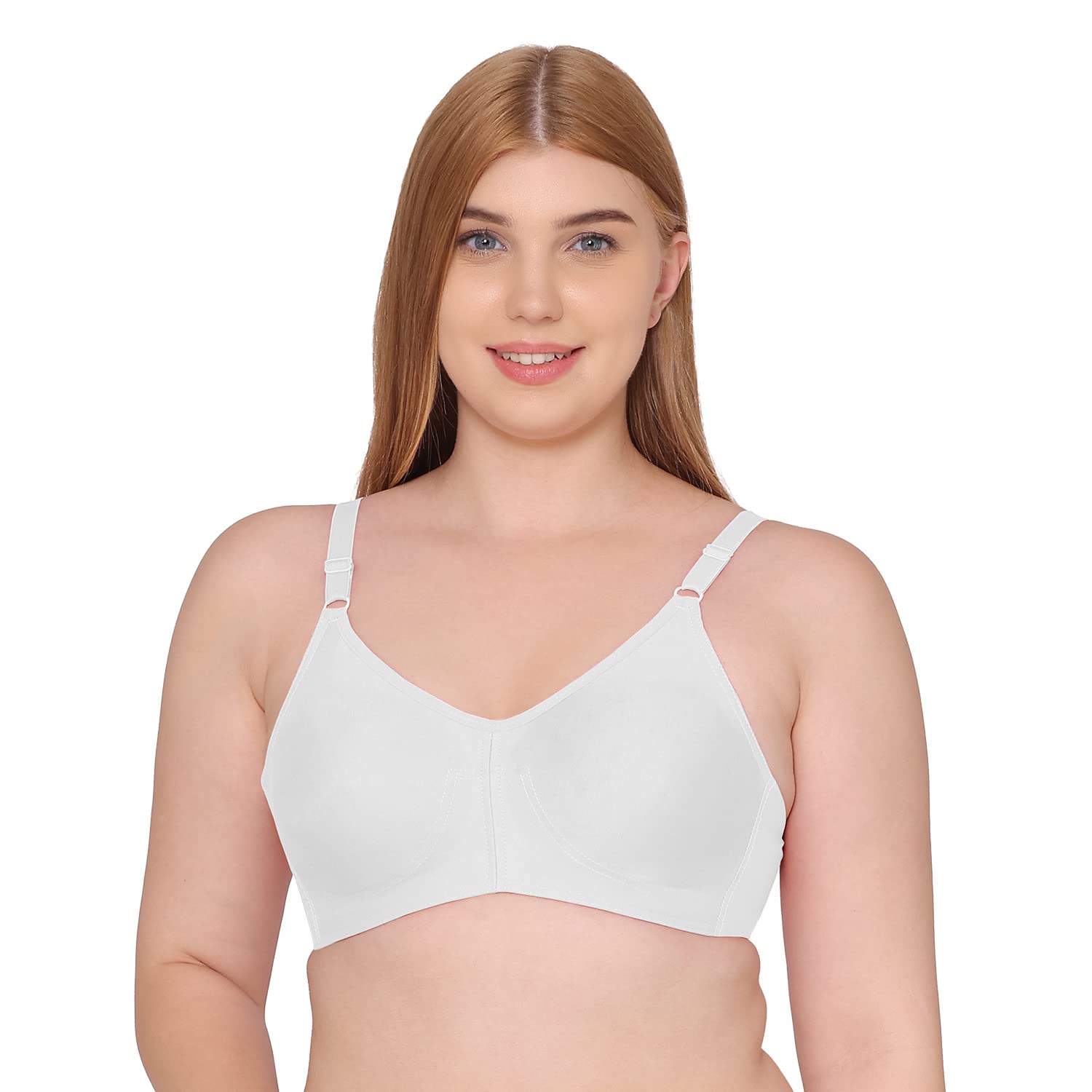 Full Figure Bra - Minimiser - Non-Padded - Cotton Rich - Full Coverage - Wirefree - Seamless T-Shirt Bra-image-3
