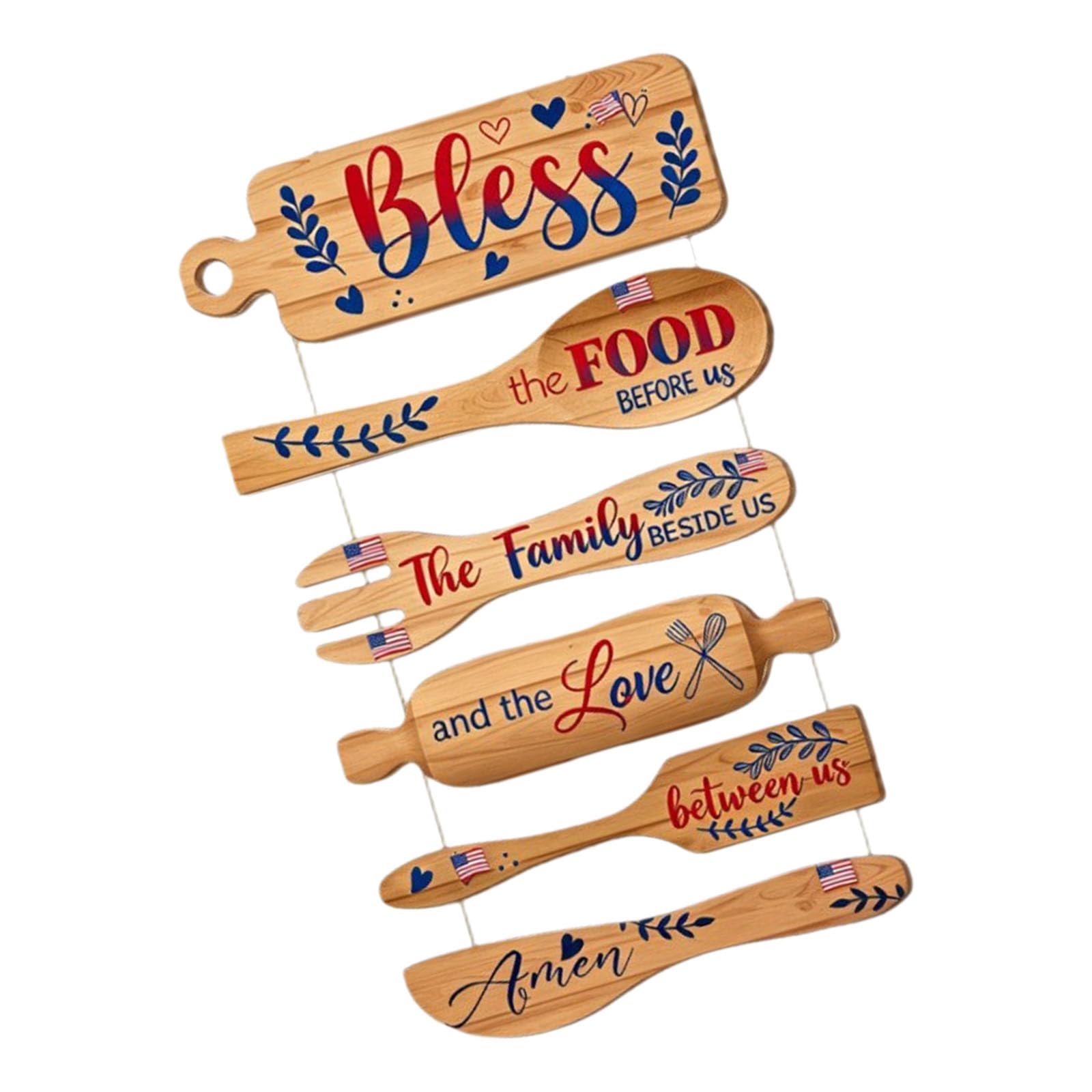 Elnwnnkc Memorial Day Door Sign 4Th of July Wreath Patriotics Americans Independence Day Door Hanger Welcome Front Doors Decors Wooden Patriotics Wreath