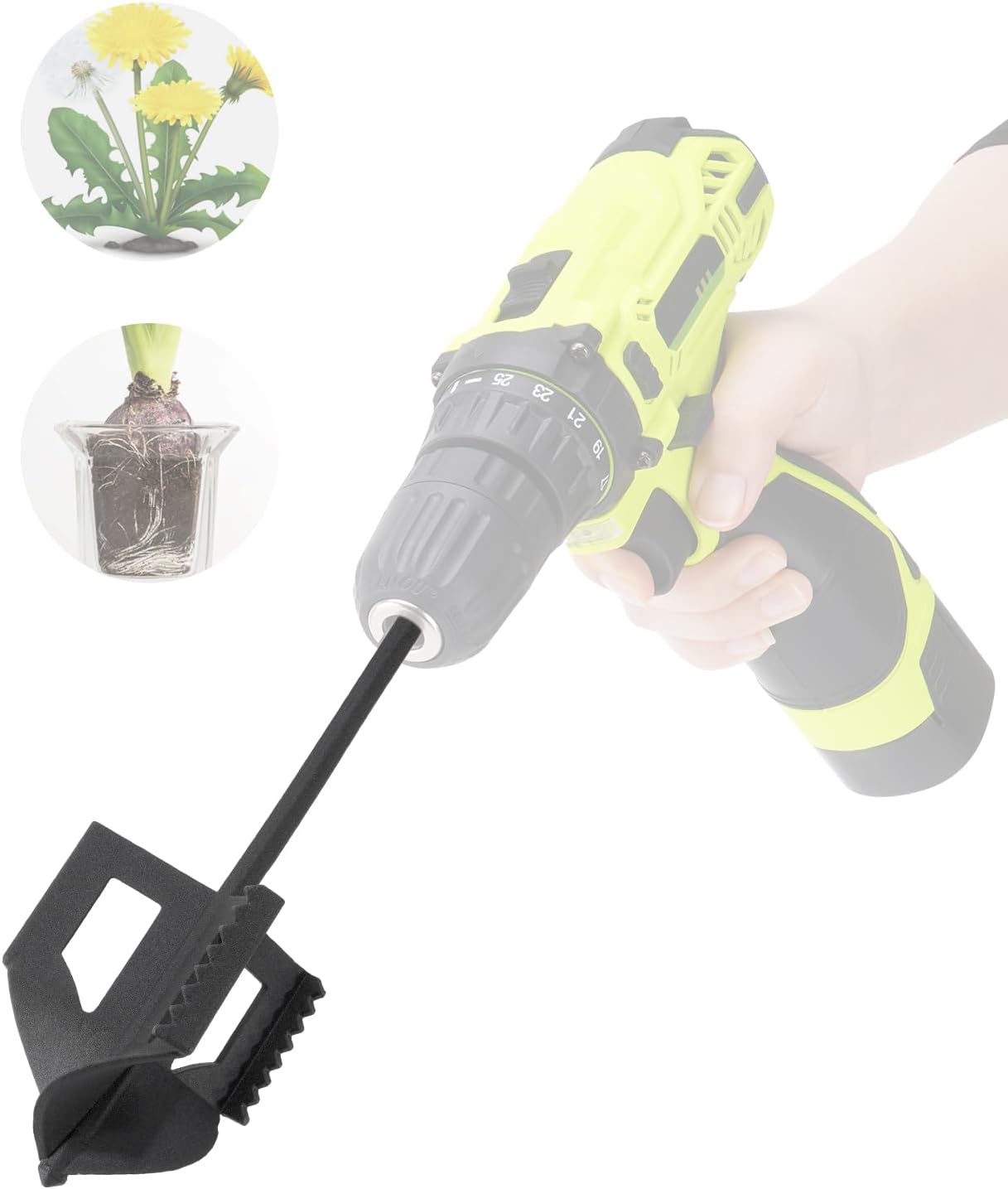 4-in-1 Cultivator Soil Tiller for Drill with Bulb Planter Auger