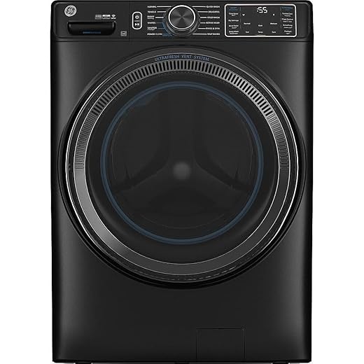 GE GFW655SPVDS 5.0 cu.ft. Smart Front Load Washer with Steam, UltraFresh Vent System, Black