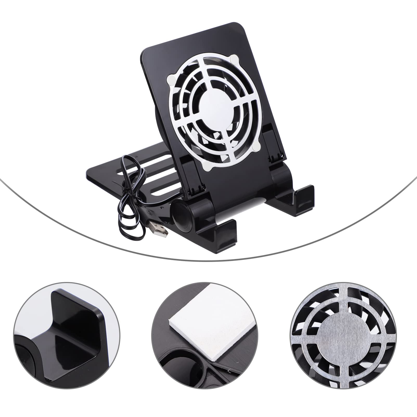 jojofuny 2pezzi Supporto Per Smartphone e Consolle Da Gioco Con Ventilatore Usb Stand Portatile e Compatibile Per Switch Raffreddamento Efficiente e Superficie Stabile