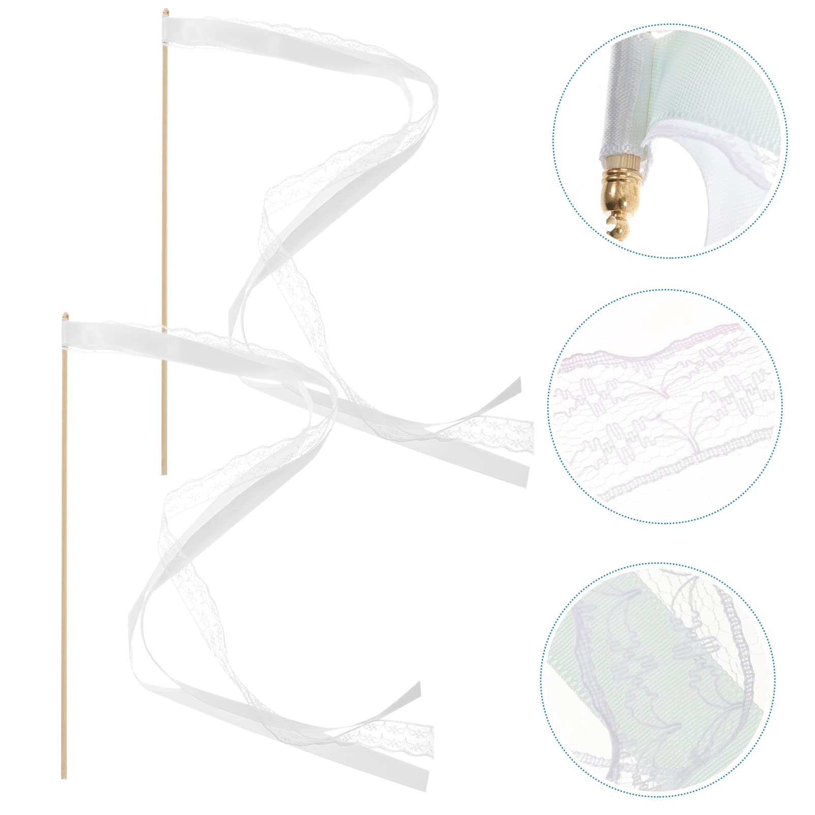Cabilock Lot De 4 Bâtons De Ruban pour Décoration De Mariage De Fée pour Fête 10 Pièces X 4