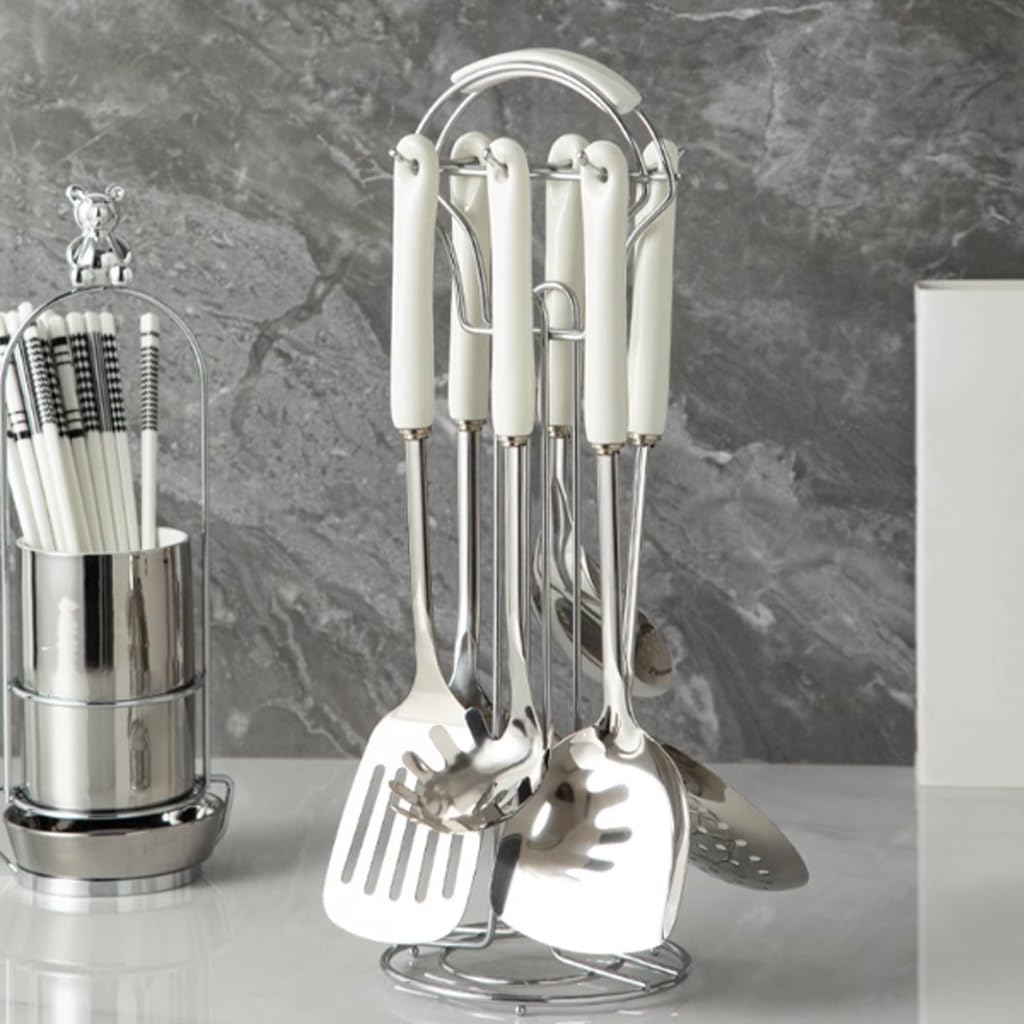 Ensemble d'ustensiles de cuisine ergonomiques pour cuisiner sans fatigue et sans brûlure