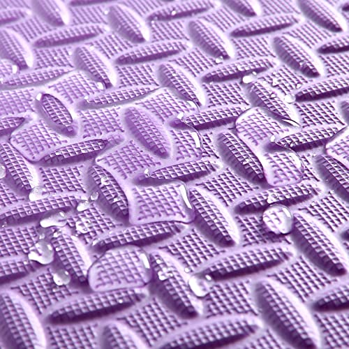 Tamiplay 16 Tiles Foam 0.4 Inch Thicked Interlocking Floor Mats With Solid Colors, Squares Baby Play Mat, Eva Foam Puzzle Foam Mats For Kids, Baby, Toddlers(Pink/Beige/Purple) #TOP3