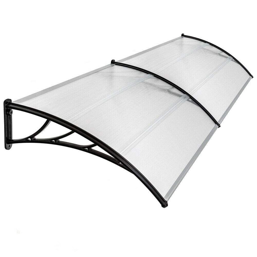 Transparante huisdeurdak, luifel voor huisdeur, 120/150/200 cm, overkapping, lessenaarsafdak, balkonoverkapping van polycarbonaat (150 cm